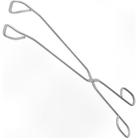 XL 30 cm Grillzange aus Edelstahl, extra langes Küchenwerkzeug für Würstchen und Steaks (1/3)