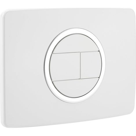 Plaque de déclenchement design EVO - bouton rectangulaire - double débit - Chromé brillant, boutons et bague satinée - Nicoll (1/2)