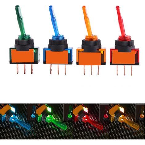 SPST 3-pin rocker switch with LED indicator for cars and trucks (1/5)