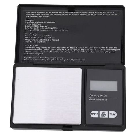 QORVA-Mini balance de poche numérique portable haute précision à LED, pour bijoux en or, argent et diamants (1 000 g/0,1 g) (1/5)