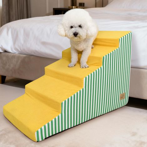 BingoPaw Lightweight High Density Foam Dog Stairs for Small Dogs Sofa Pet Cat Ramp Ladder - 5 Steps