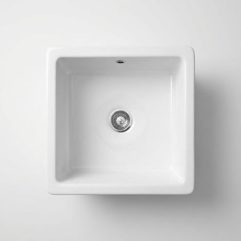 Lavello cucina in ceramica con 1 vasca 61.5x48.5 cm colore bianco - Sefir