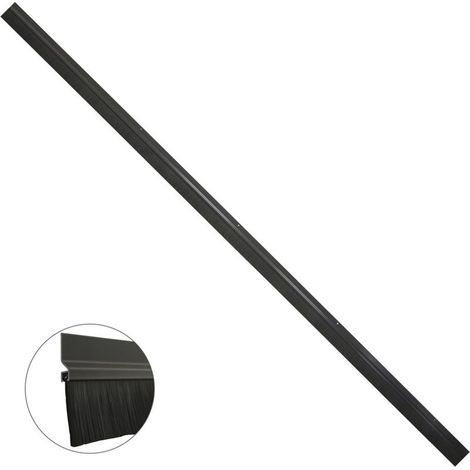 Boudin de porte de garage en aluminium noir avec brosse, 2,5 m. Brosse pour porte, boudin de porte, boudin de porte pour abri de (1/5)