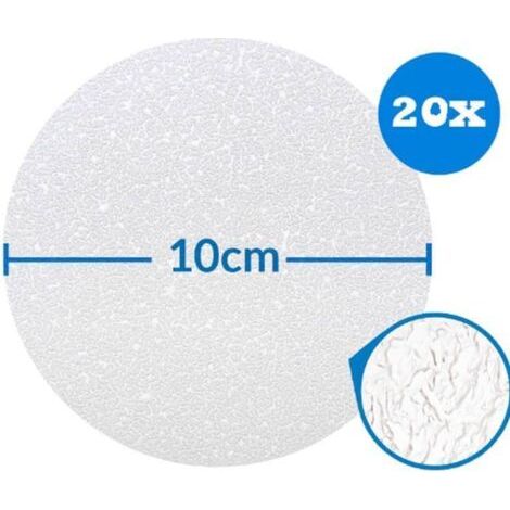 Autocollants antidérapants pour douche et baignoire - Tapis antidérapants transparents - 20 autocollants antidérapants pour douche - Tapis antidérapants ronds, Ø 10 cm (1/5)