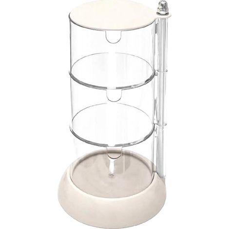 Caja de joyería transparente de 3 capas，esponja de maquillaje de algodón，giratoria de 360 grados (1/5)