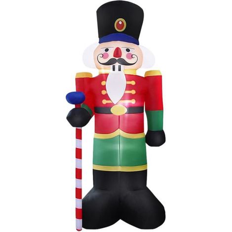 -Polyester LED Walnut Soldier 2,4 m-Décoration Festive-Noël-Pliable-Réutilisable Et Facile À Nettoyer-Ventilateur Intégré (1/5)