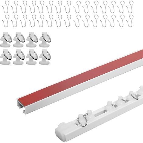 Rails à rideaux, Tringle à Rideau Adhésive, 0.8 Meter Rail de Rideau Sans Perçage, peut être Utilisé sur les Plafonds et les Murs, Convient à la Maison, au Bureau, à la Caravane (1/5)