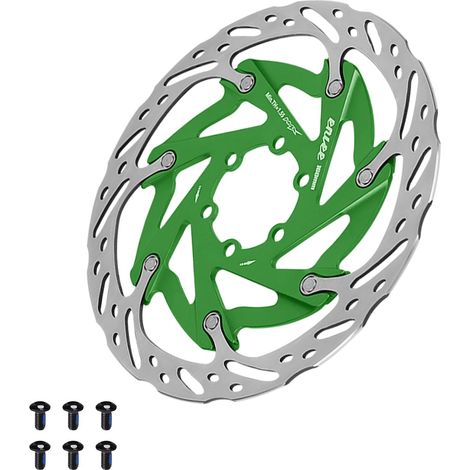 Disco de freno flotante ENLEE de 160 mm, 6 tornillos, para MTB, carretera y gravel, color verde. (1/3)