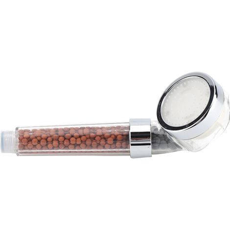 Pommeau de douche à main pour salle de bain avec lumière LED alimentée par l'eau et particules anioniques (multicolore) (1/5)