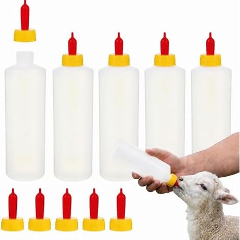 Lot de 5 biberons en forme d'agneau - 400 ml - Pour nourrir les chiens, la vache, la chèvre et l'agneau (1/5)