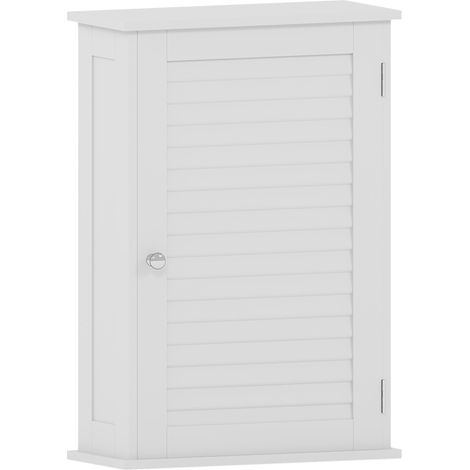 Liano 1 Door Bathroom Cabinet Wall Mounted Cupboard, White (1/5)