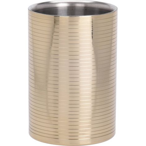 Flaschenkühler aus Edelstahl, Ø 12 cm, golden