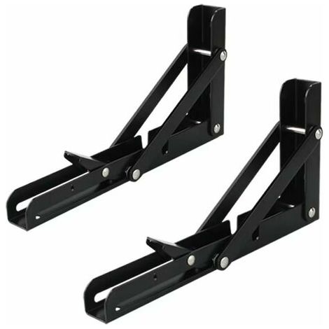 Support Pliant Inox - Étagère Murale 300mm - Charge Max 60kg - Usage Intérieur Extérieur - Lot De 2 (1/5)