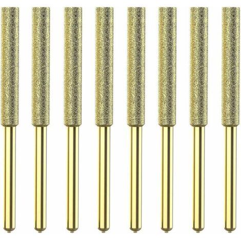 8Pcs Meches De Tronconneuse Affuteuse Diamantee Plaquee Titane Lime De Tronconneuse Electrique Haute Durete - 4Mm (1/5)