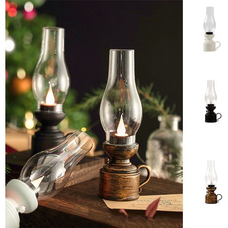 Lampe À Pétrole Sans Flamme - Lampe À Led Réglable En Intensité - Design Rétro Années 80 - Pour Décoration Intérieure - 1 Pièce (1/5)