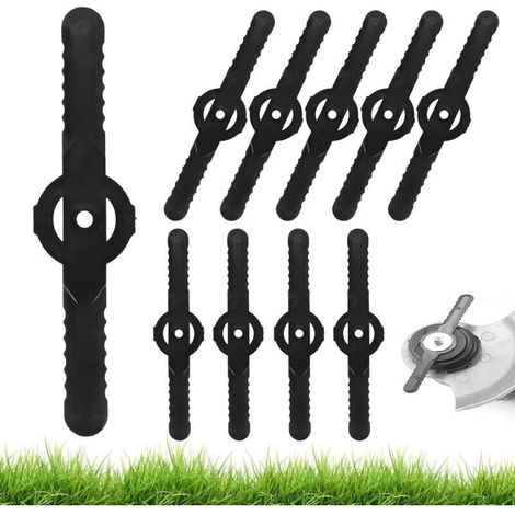 10er-Pack Ersatzmesser aus Kunststoff, 14 cm – Für Rasentrimmer – Einfacher Austausch – Schwarzes Kunststoffmaterial (1/5)