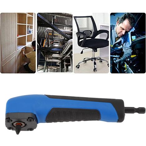 Tournevis d'angle ultra-fin, multifonctionnel et robuste, outil de tournage électrique, accessoires pour outils électriques, bleu (1/5)