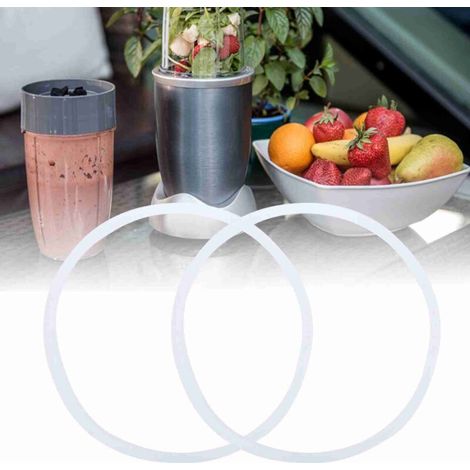 Joint de silicone pour blender de 600W, remplacement non original, 2 pièces blanches (9.5x0.5 cm), flexible et non toxique