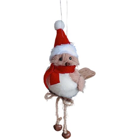 Weihnachtsbaumschmuck Vögel in roter Kleidung, weicher Schaumstoff, handgefertigter Hängeanhänger, mehrfarbig (1/5)
