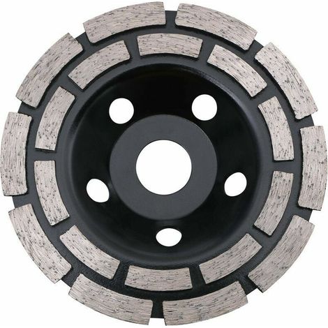 Disque diamanté 125 x 22,2 mm avec double rangée de segments : utilisation universelle pour le ponçage du béton, de la pierre, du granit, de la chape et de la maçonnerie.