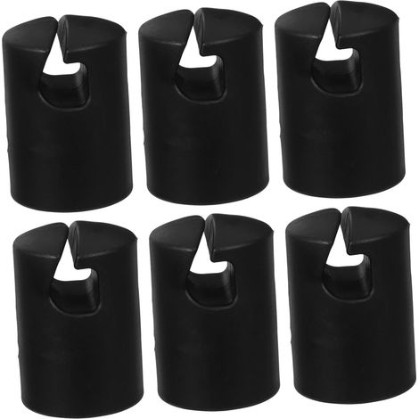Capuchon de Poteau de Trampoline 6 Pcs en Plastique Noir (1/5)
