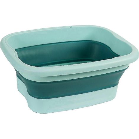 Fußbadewanne, 15 l, multifunktional, tragbar, faltbar, für Erwachsene, ideal für die Wellness-Behandlung zu Hause-Green (1/5)