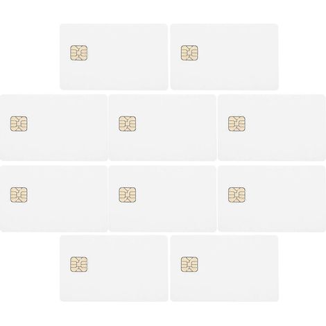 Dix cartes à puce blanches destinées au système de contrôle d'accès de l'hôtel. (1/4)
