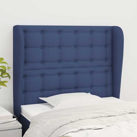 vidaXL Cabecero con orejas de tela azul 83x23x118/128 cm (1/5)