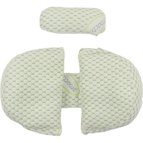 Seitliches Schwangerschaftskissen, U-förmig, weiche Unterstützung, floral bedruckt, ergonomisches Keilkissen, Grün (1/5)
