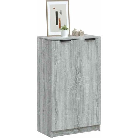 vidaXL Shoe Cabinet Grey Sonoma 59x35x100 cm Engineered Wood (1/5)
