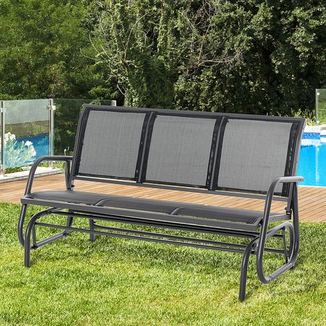 Sillón jardín para terraza con balancín metálico HAVRYA (1/4)
