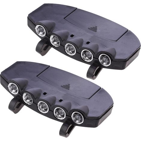 Lampe Frontale à Clip Noir Portable avec Batterie, Éclairage sans Utilisation des Mains Puissant pour Cyclisme Nocturne et Activités de Plein Air, Pack de 2 Pièces en Plastique
