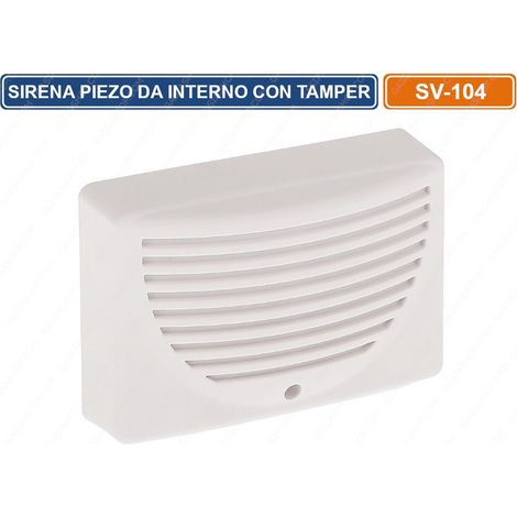 SIRENA SEGNALATORE PIEZO DA INTERNO PER SISTEMI ALLARME CON PROTEZIONE TAMPER