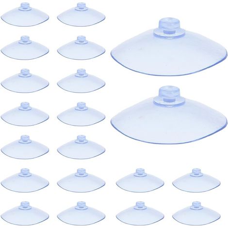 20 ventose, ventose per tavoli in vetro, mini ventose, ventose trasparenti, piccole ventose, per varie superfici lisce, vetro, piastrelle, bagno, cucina, PVC, senza gancio (25 mm) (1/5)