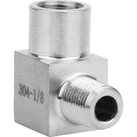 Raccord coudé fileté BSPP femelle-mâle, adaptateur de tuyauterie, connecteur rapide pour air et huile 1/8 po (1/5)