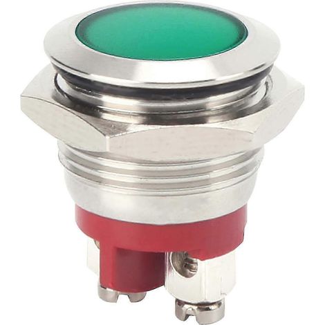 Feu indicateur LED 0.6in vert, signal lumineux étanche IP66, base ignifuge, universel pour véhicules, témoin lumineux haute visibilité, ampoule diode durable. (1/4)