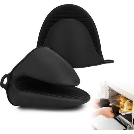 1 Paire Gant de Cuisine épais en Silicone,Gants de Four Résistant à la Chaleur, Gants de Cuisine Antidérapants, Gant Cuisine, Noir (1/5)