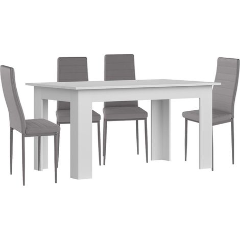 Pack Mesa de Comedor o Cocina + 4 Sillas en Polipiel/metal (1/5)