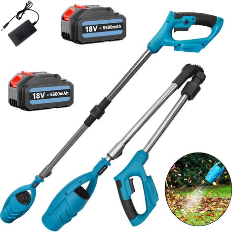 Cordless Extension Pole Snow blowers Leaf Blower,Foldable extension pole 116CM,2x Battery 5.5A+Charger,for Sidewalk, Patio, Deck ，Roof，Car,Compatible with Makita Battery