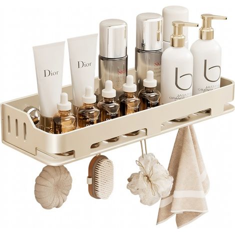 Mensola a ventosa per bagno bianco crema 40 cm