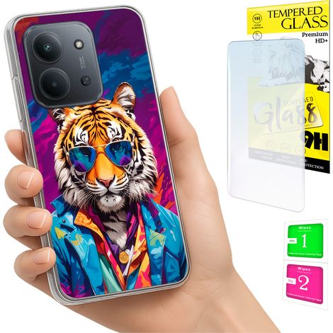 Custodia per Xiaomi Redmi 15C 5G 173mm / Custodia per Poco C85 Tiger Back + vetro 9H (1/5)
