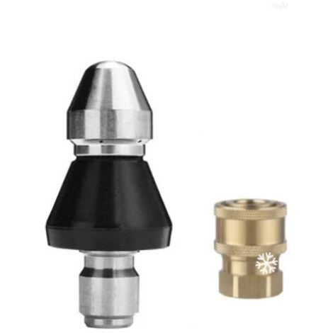 Cleaning Machine Sewer Nozzle 1/4 Inch Nozzle Garden Hose Dredge Cleaning Accessories (1/4)