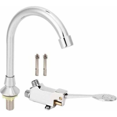 Fußbetätigtes Waschbeckenarmatur-Set für Badezimmer, fußbetätigtes Zubehörset für Waschbeckenarmaturen in medizinischen Laboren (1/4)