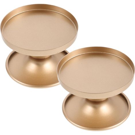 Lot de 2 bougeoirs européens polyvalents en fer pour bougies (1/5)