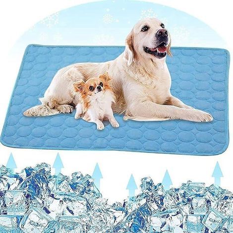 Light Blue Small Dog Cooling Mat, Refreshing Pet Cooling Pad, 70x100cm