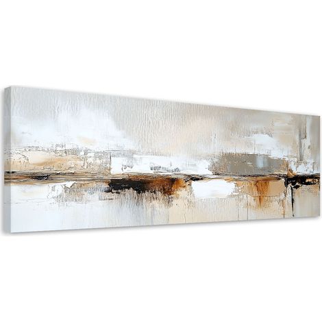 Tableau déco Abstrait Gris Or Marron Lofts 90x30 (1/5)