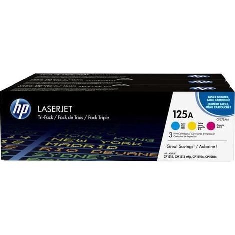 HP Confezione da 3 cartucce originali di toner ciano/magenta/giallo LaserJet 125A (1/5)