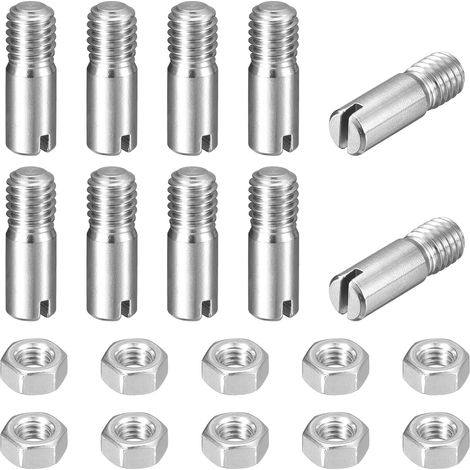 10pcs Goupilles Cylindriques avec Écrou, M6x18mm Goujon Cylindrique Fendu Fileté Externe 304 Acier Inoxydable Industriel Mécanique Chevilles Support d'Étagère Tige Fixation Meubles (1/5)