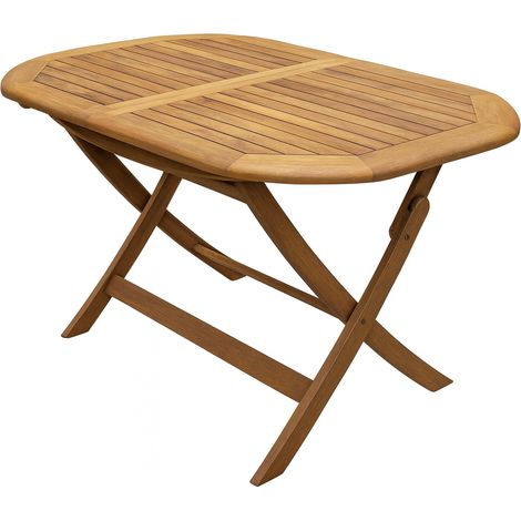 Tavolo Ovale Pieghevole in Legno di Acacia – 120x75xH72 cm
