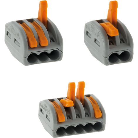 Wago – Lot de 50 bornes à levier 0,08-4 mm² – Tension 400 V – Courant 32 A – Pour connexions électriques fiables (1/5)